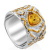 Wide Ring with Amber
