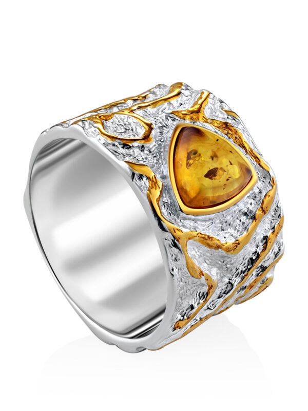 Wide Ring with Amber