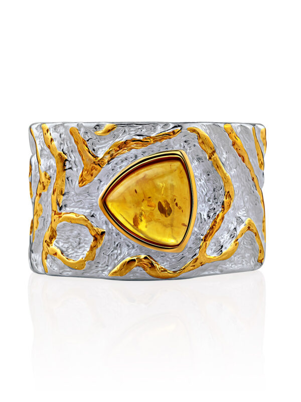 Wide Ring with Amber