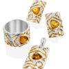 Wide Ring with Amber