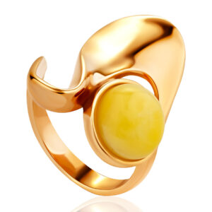 Volumetric-gold-plated-ring-with-honey-colored-amber-3.jpeg Volumetric Ring with Honey-Colored Amber