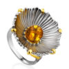 Volumetric-ring-made-of-silver-with-gilding-2.jpg Volumetric Ring made of Silver with Amber Phlox