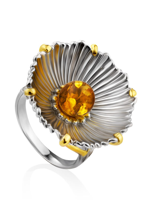 Volumetric-ring-made-of-silver-with-gilding-2.jpg Volumetric Ring made of Silver with Amber Phlox