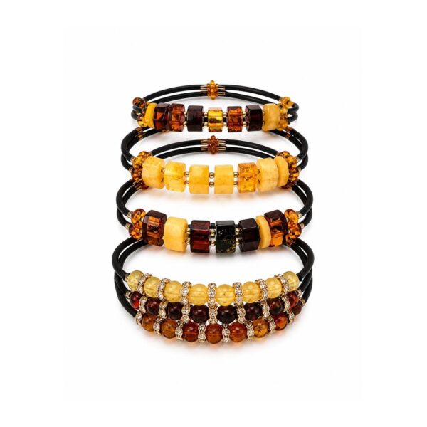 Golden Petals Amber Bracelets