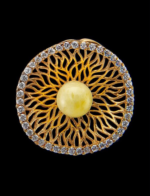 WARDA.jpeg Zircon&Honey Amber Ring