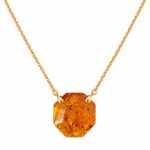 Golden Amber Octagon Necklace