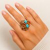 atur.jpeg Azure Blossom Amber & Turquoise Ring