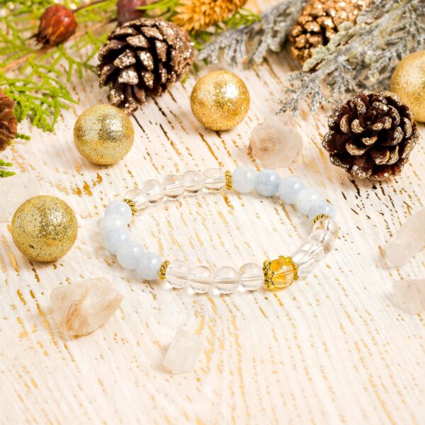 Aquamarine & Citrine 'Crown' Bracelet