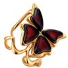 Cherry Amber Butterfly Ring