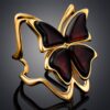 Cherry Amber Butterfly Ring