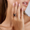 Cherry Amber Butterfly Ring