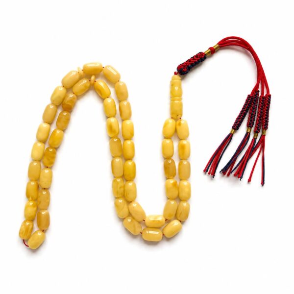cap8.jpeg Natural Baltic Amber Misbah 24g 47Beads 8X12mm