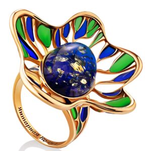 Verona Enamel Ring Decorated with Amber