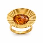 Amber Halo Statement Ring