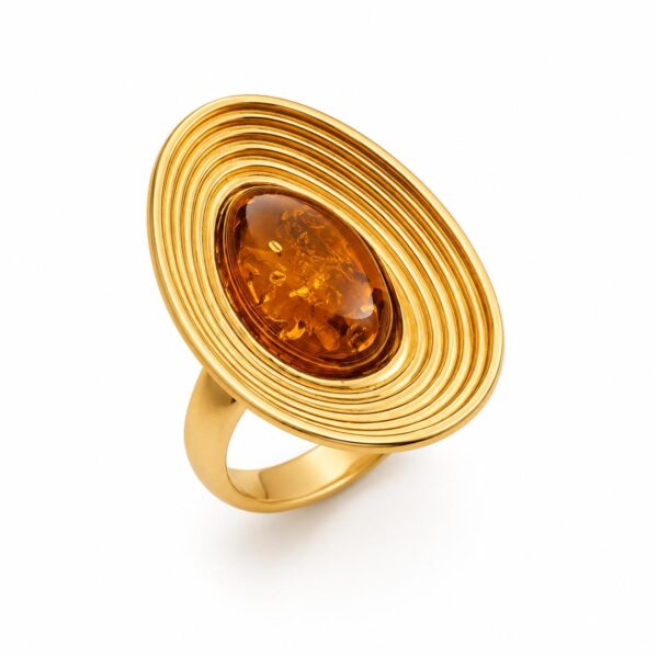 Amber Halo Statement Ring