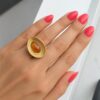 Amber Halo Statement Ring