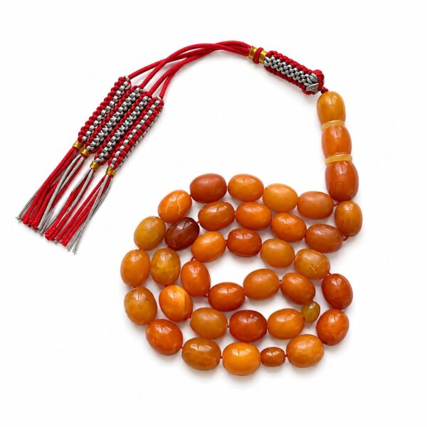 ger24.jpeg Antique German Amber Misbah 24g 33Beads 9X12mm