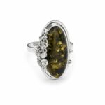Natural Green Amber Ring