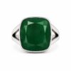 Royal Jade Cushion Rings