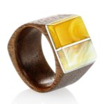 Wooden Amber Ring