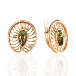 Green Amber Earrings