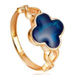 Fashionable Ring with Blue Amber "Monaco"
