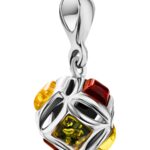 Bright Pendant Decorated with Mixed Colour Amber