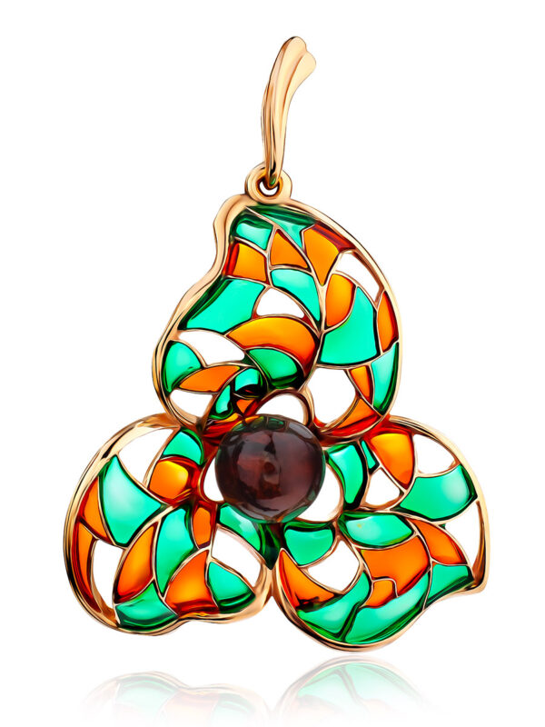 Enamel & Baltic Amber Pendants