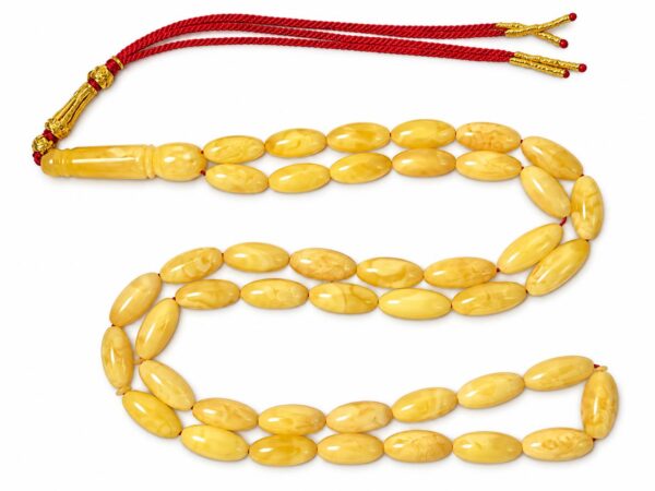pin11.jpeg Natural Baltic Amber Misbah 28g 47beads 7X17mm