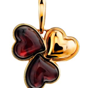 Trinity Hearts Amber Pendant