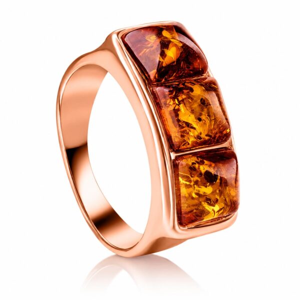 rose3.jpeg Ring with three inserts of Sparkling Amber Mosaic