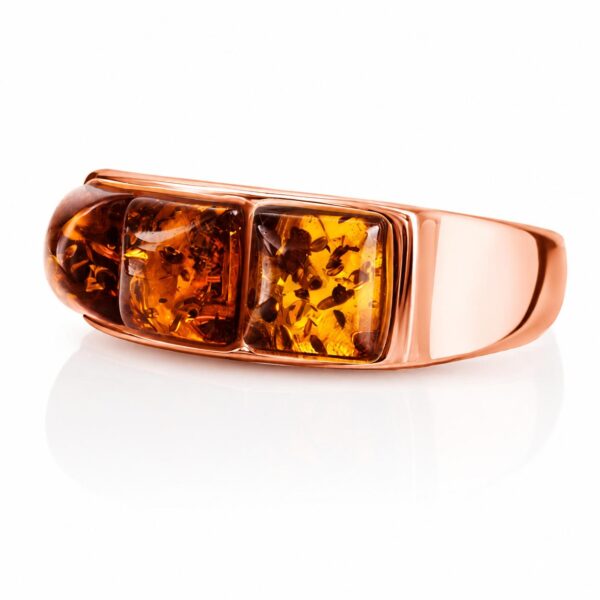 rose4.jpeg Ring with three inserts of Sparkling Amber Mosaic