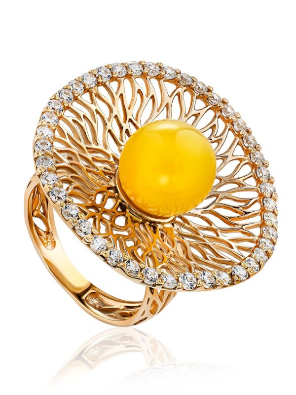 roskoshnoe_koltso_iz_pozolochennogo_serebra_s_tsirkonami_i_yantaryem_venera1.jpg Zircon&Honey Amber Ring