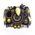 Luxurious Braided Bracelet with inserts of Natural Amber