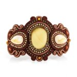 Luxurious Braided Bracelet with inserts of Natural Amber