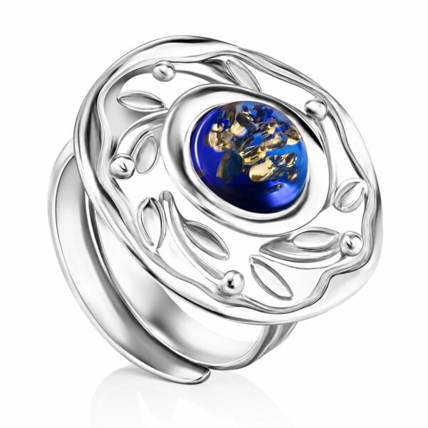 s95.jpeg Vintage Blue Amber Ring