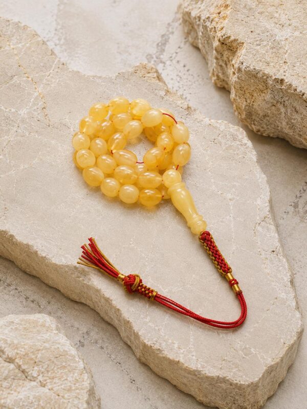 stone3.jpeg Natural Baltic Amber Misbah 21g 49 Beads 8X11mm