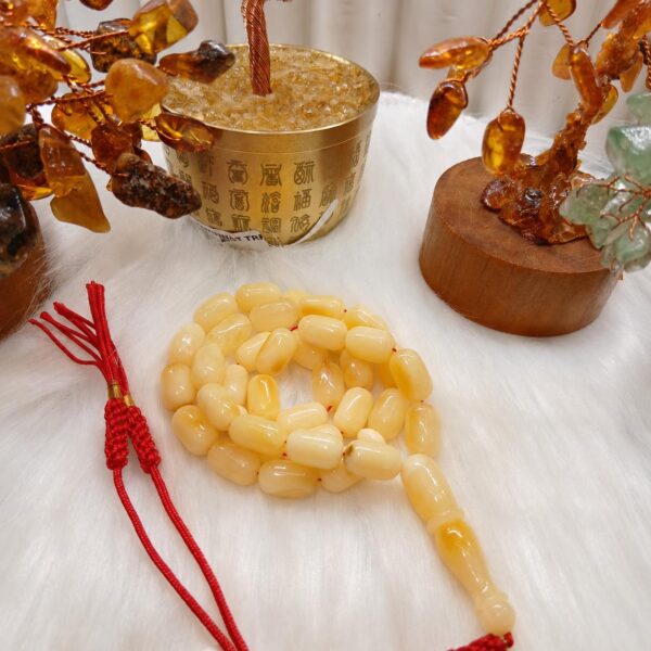 tran.jpeg Natural Baltic Amber Misbah 16g 36Beads 7X12mm