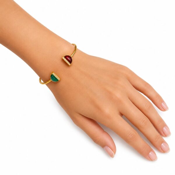 Luna Spilt Amber&Aqeeq Bangle